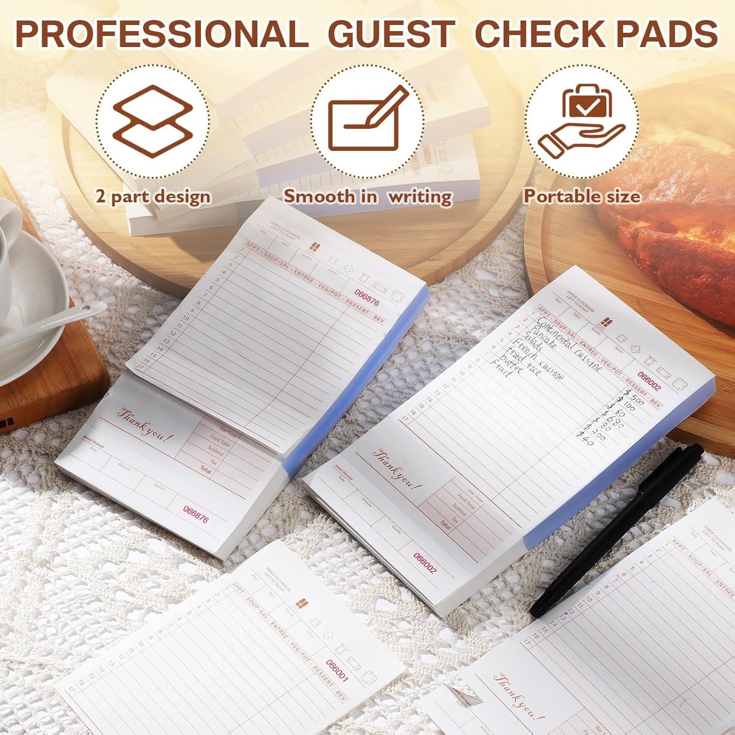 Guest Check Receipt Books 2-Part 50 set per book