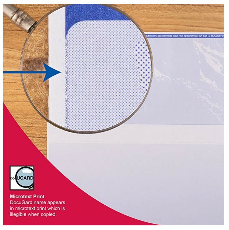 DocuGard 04501C Standard Top Check 500 Sheets – Blue (11 security features) 