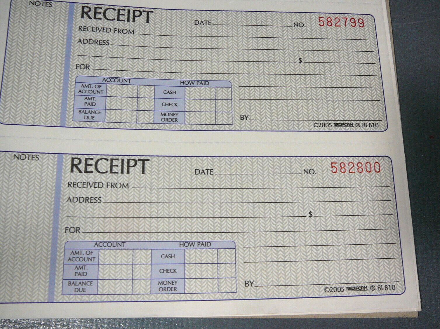 Rediform Gold Standard 2 Part Carbonless Money Receipt Book 300 receipts