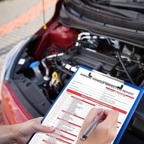 Annual Vehicle Inspection Report Form with Red Exterior Aluminum Inspection L…