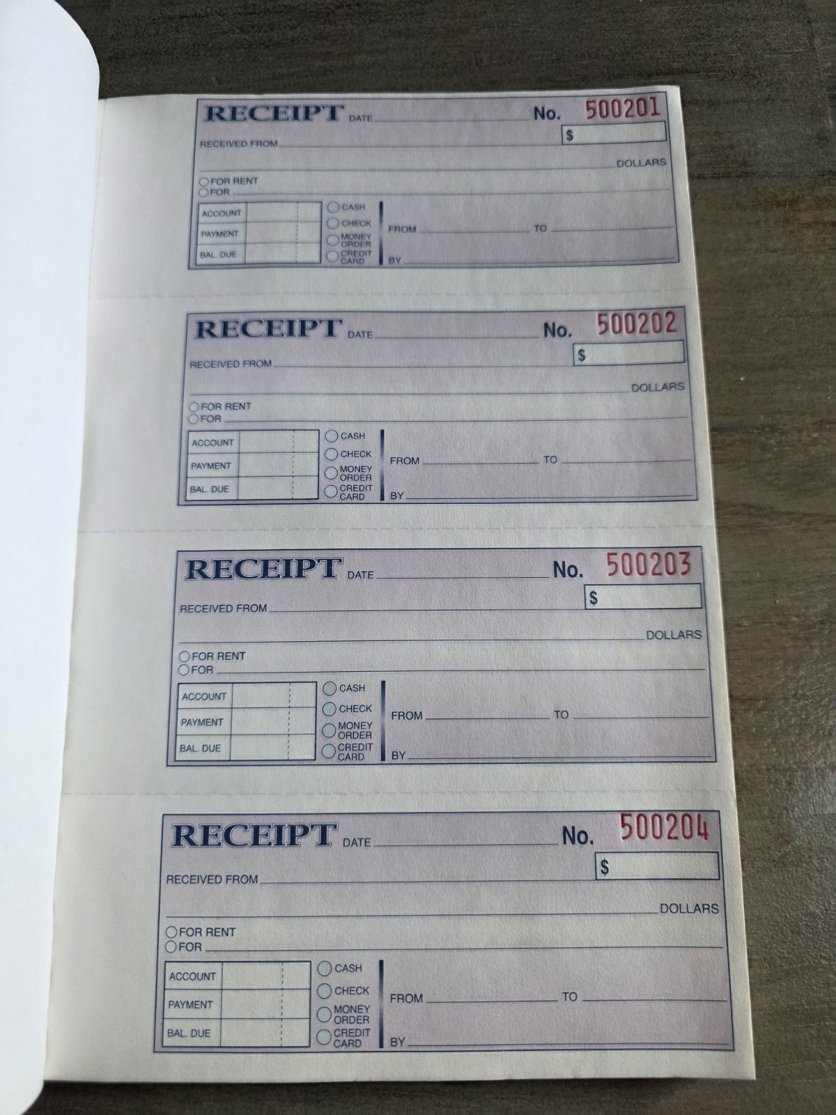 Adams Money Rent Receipt Pad 2-Part Carbonless 200 Sets DC1182 7 5/8 x 10 7/8 in