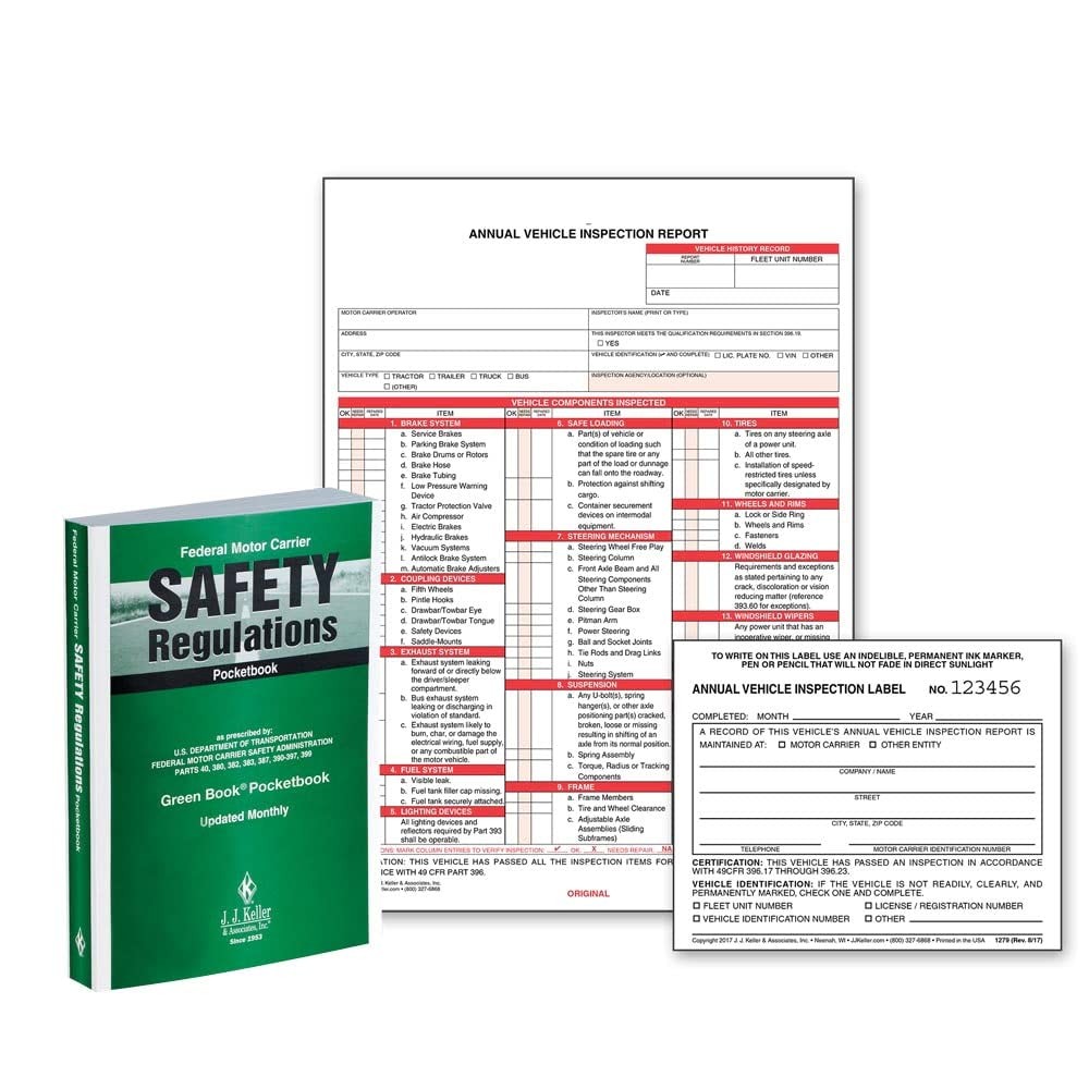 FMCS Regulations Pocketbook, Annual Vehicle Inspection Report Shrinkwrap Snap…