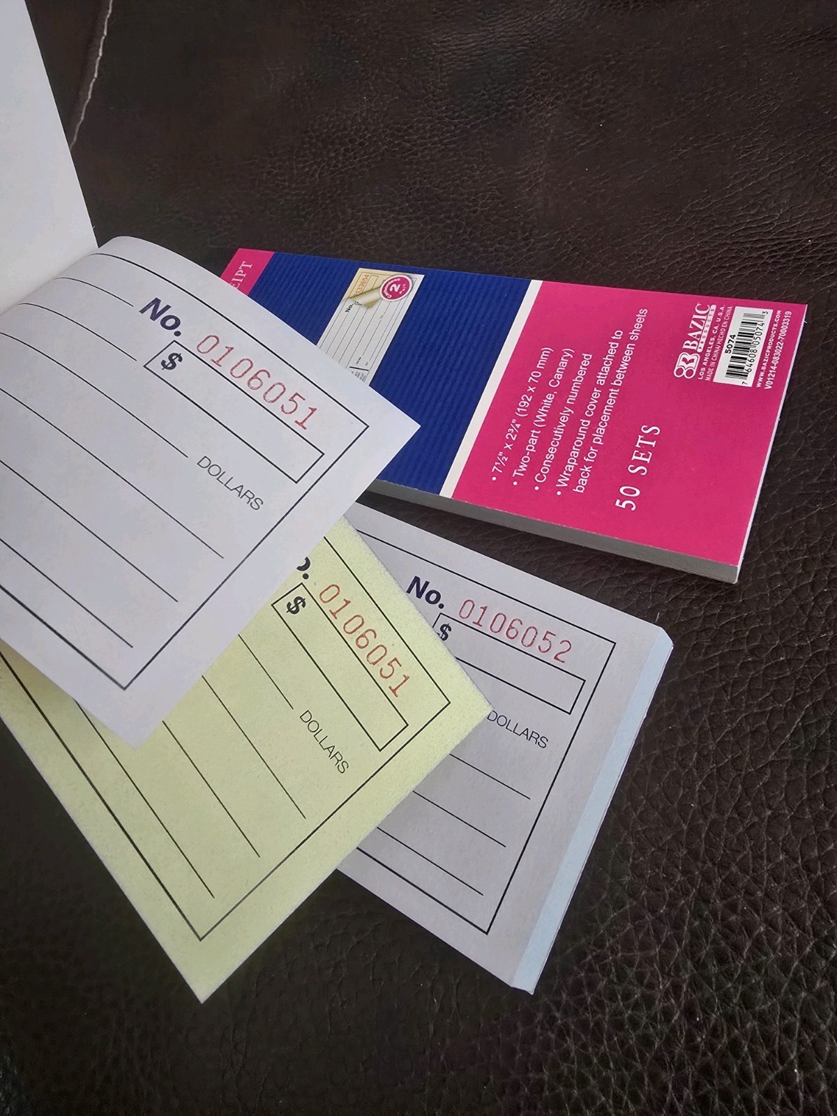 BAZIC Cash/Rent Receipt Book, 50 Sets Per Book (Pack of 3 Books) Consecutive #’s