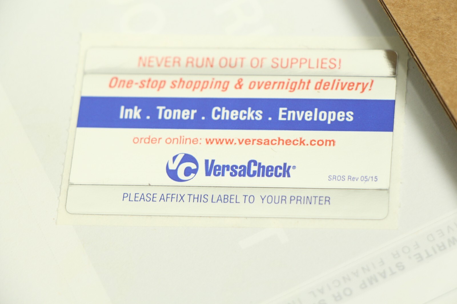 VersaCheck Security Business Check Refills: Form #1000 Business Voucher