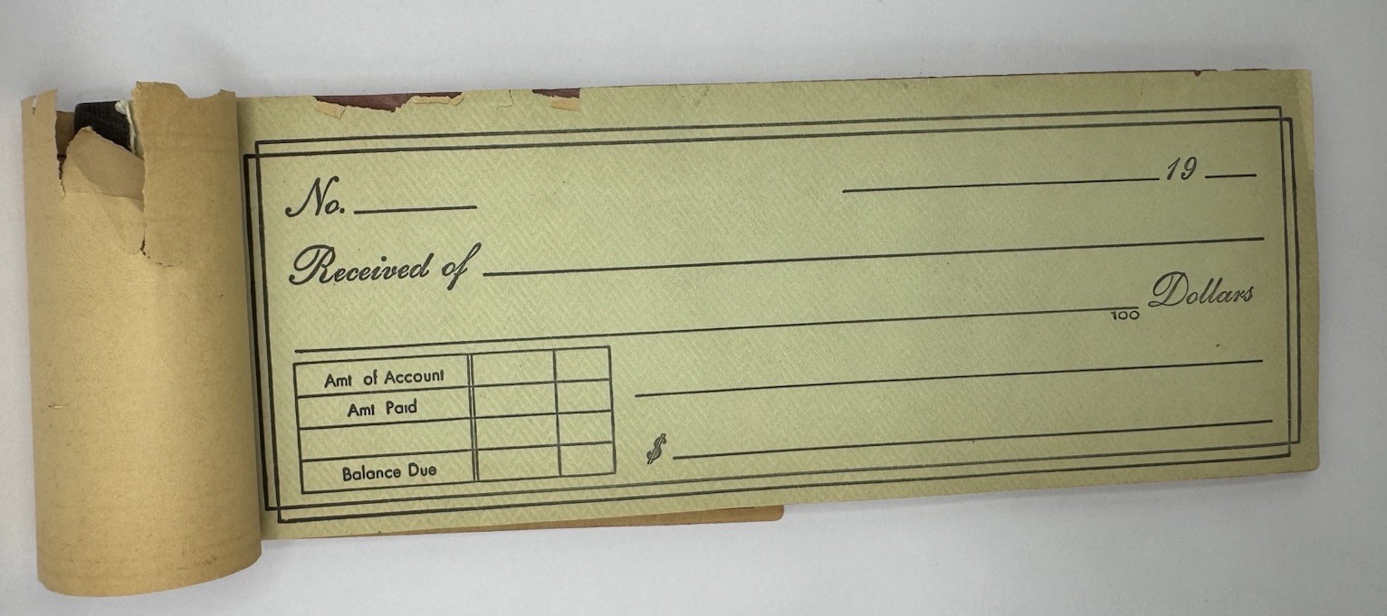 Vintage Duplicate Receipt Book Carbon Copy Sales Receipt Pad 80% Full USED