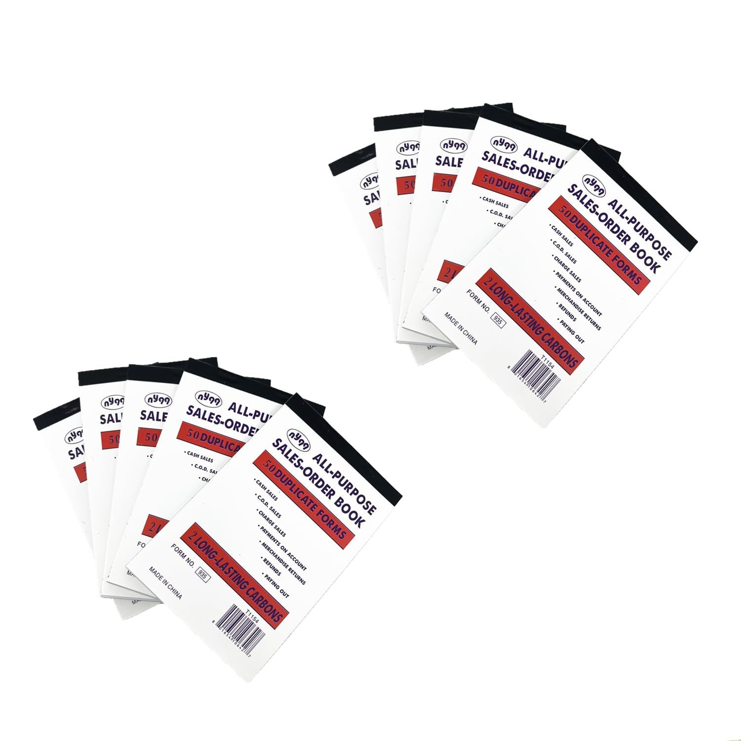 10 Pack Sales Order Book Receipt Invoice Duplicate Carbonless (50 Sets 4.25″ …