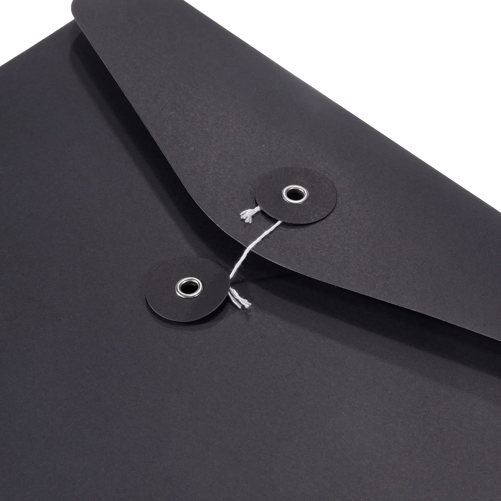 PATIKIL String Envelope File Folders 10 Pack A5 Size Document Medium, Black