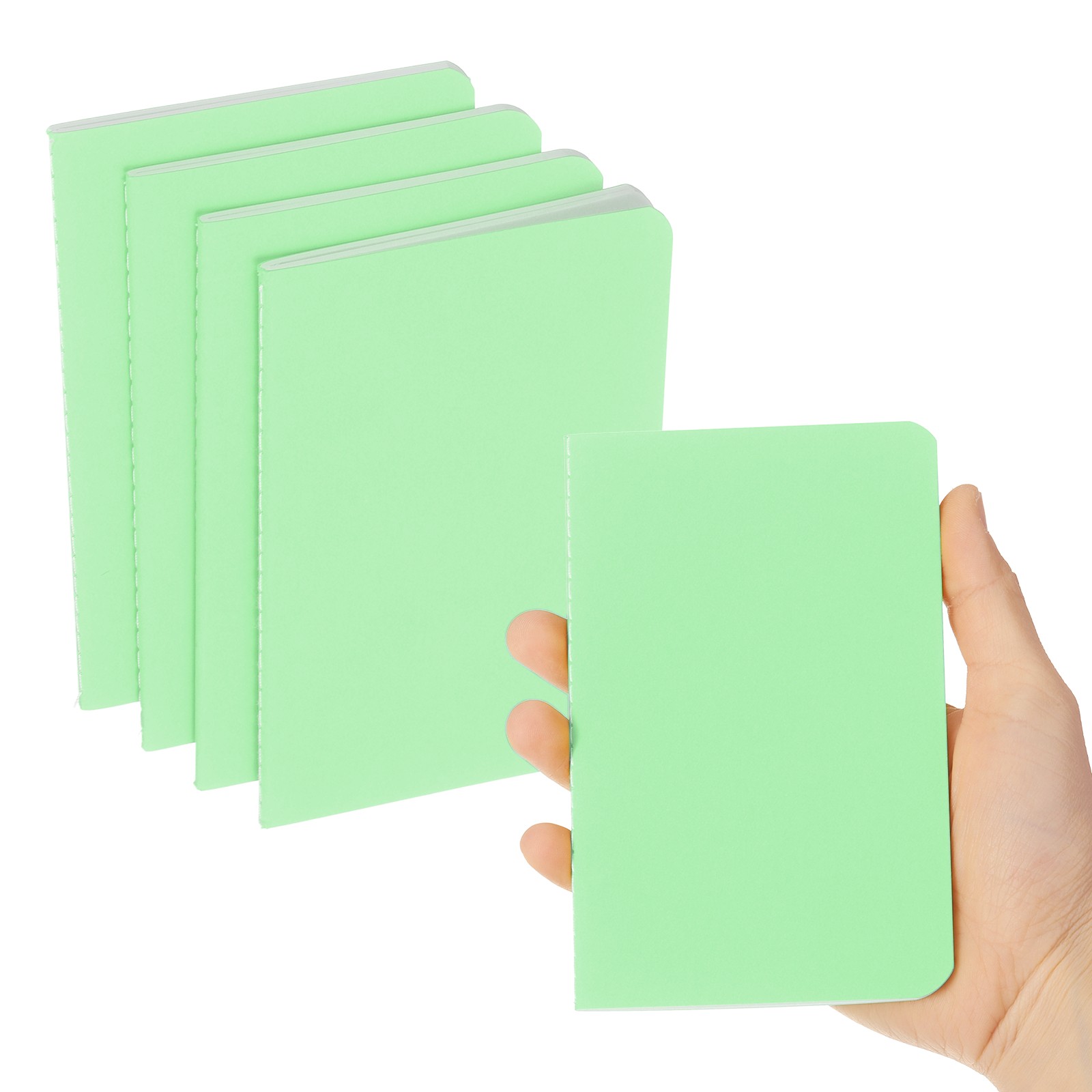 4 Pack A6 Notebook, A6 Journal Mini Notebook Pocket Kraft,Light Green
