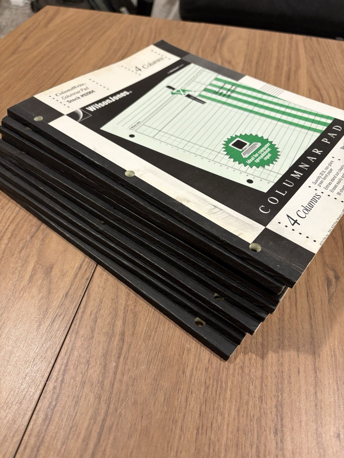 10 Wilson Jones 92004 Columnar Ledger Pads 4 Column Green 8.5×11 NOS