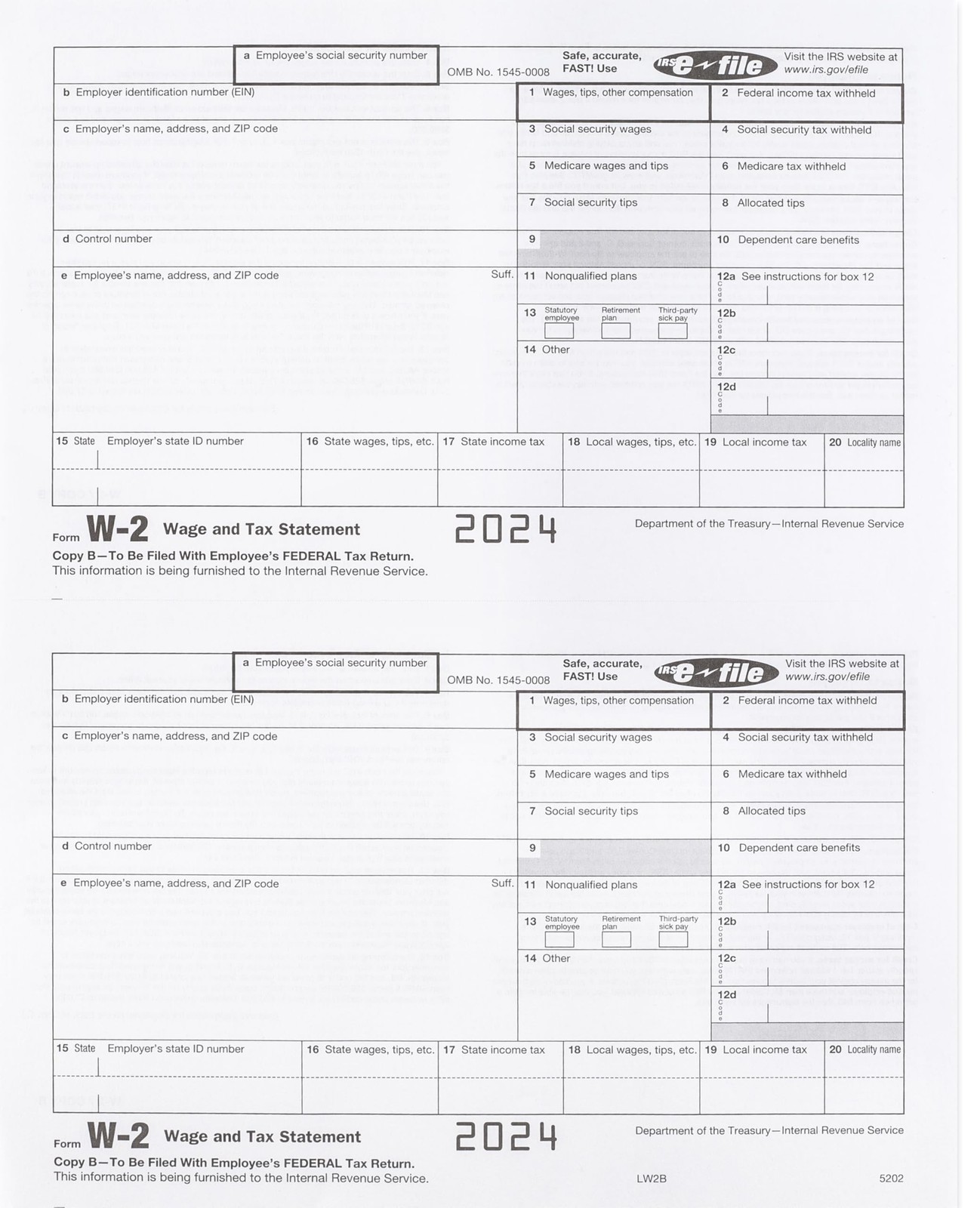 W2 Forms 2023, Complete Laser W-2 Tax Forms and W-3 Transmittal – Kit for 10 …