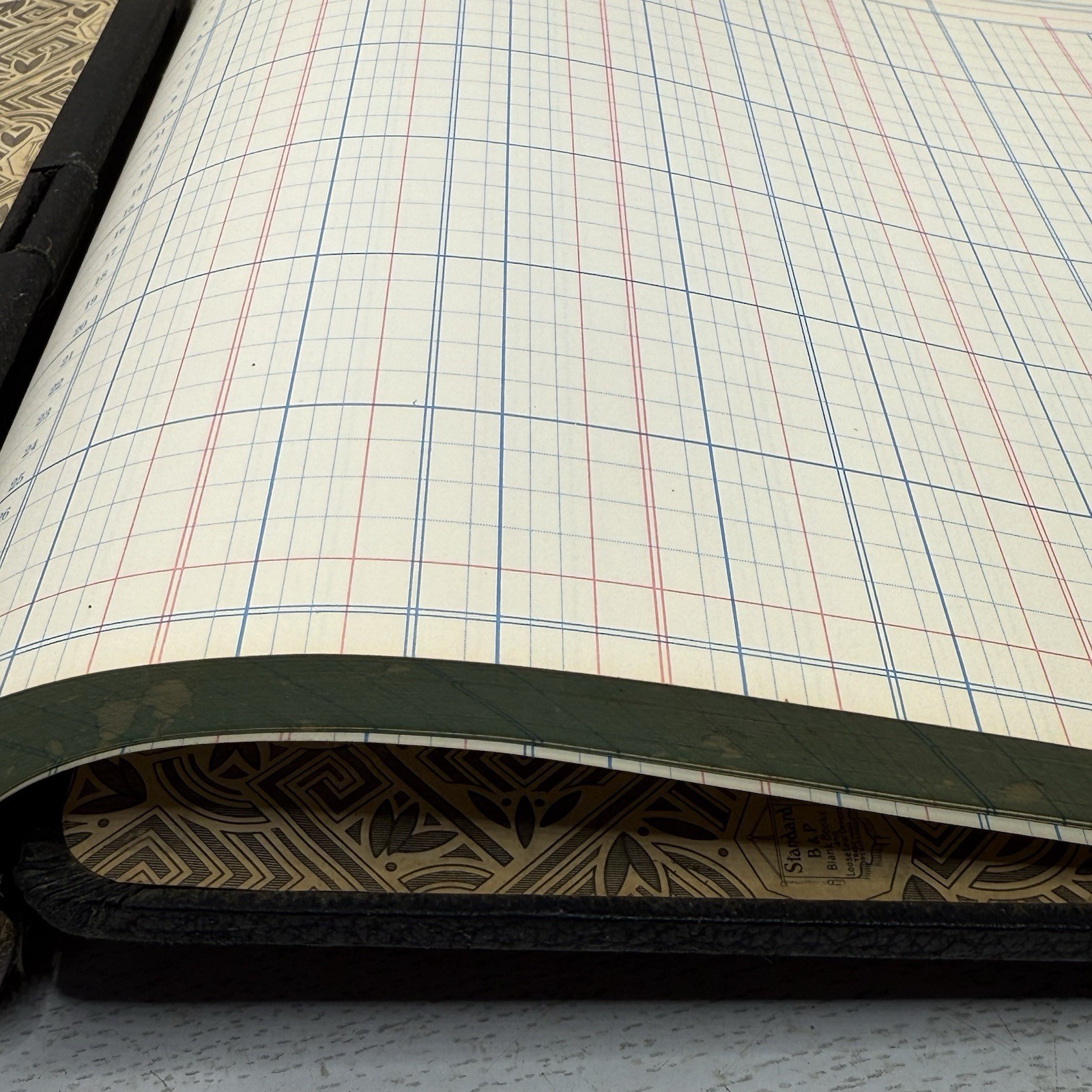 Standard Boorum & Pease No. 6215 1/2 B Two Post Hinge Ledger Paper Made In USA