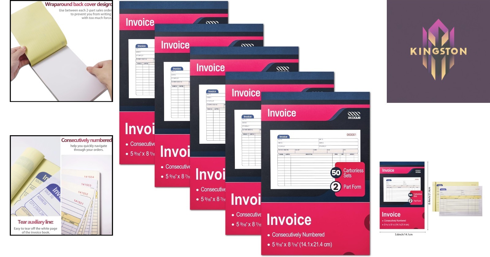 Customizable Carbonless Invoice Receipt Books – Ideal for Small Business Owners
