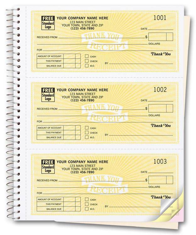 1000 Cash Receipts / In Books / Nebs/Deluxe # 693, 2 Part / Our Best Seller