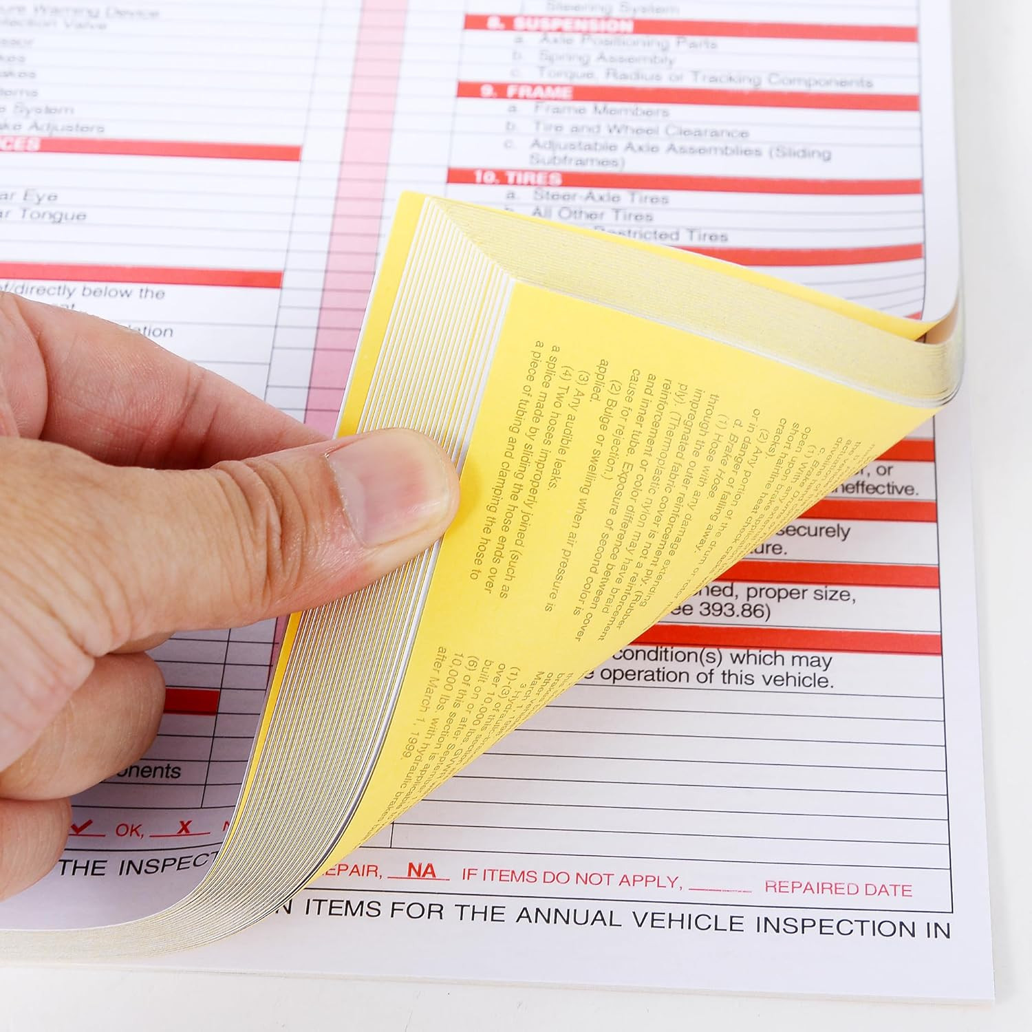 25Pack Inspection Forms and Stickers，Annual Vehicle Inspection Report，Annual Ins
