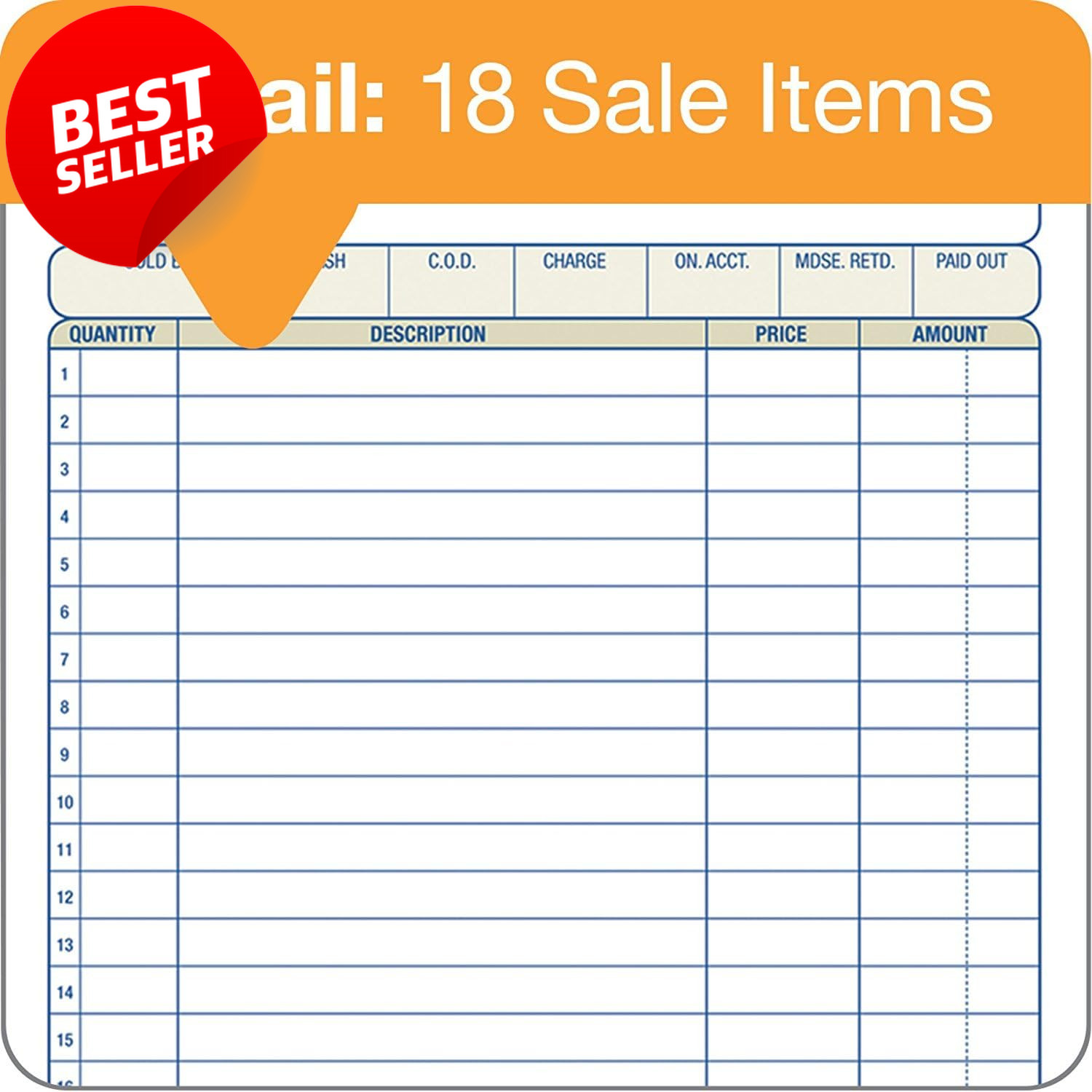 Sales Order Book 2-Part Carbonless White/Canary 50 Sets DC5805 20 Pack US