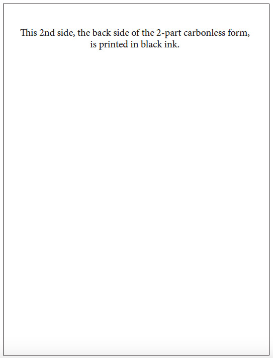 Carbonless Forms, Custom Printed Full Color, 2-Part NCR, 8.5″ x 11″ 2 sides, 4/1
