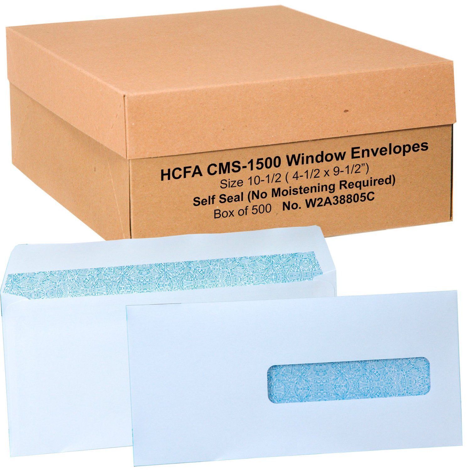 Hcfa Envelopes Window Style Size 10-1/2 (4-1/2 X 9-1/2 ) Self Seal Flaps 1000