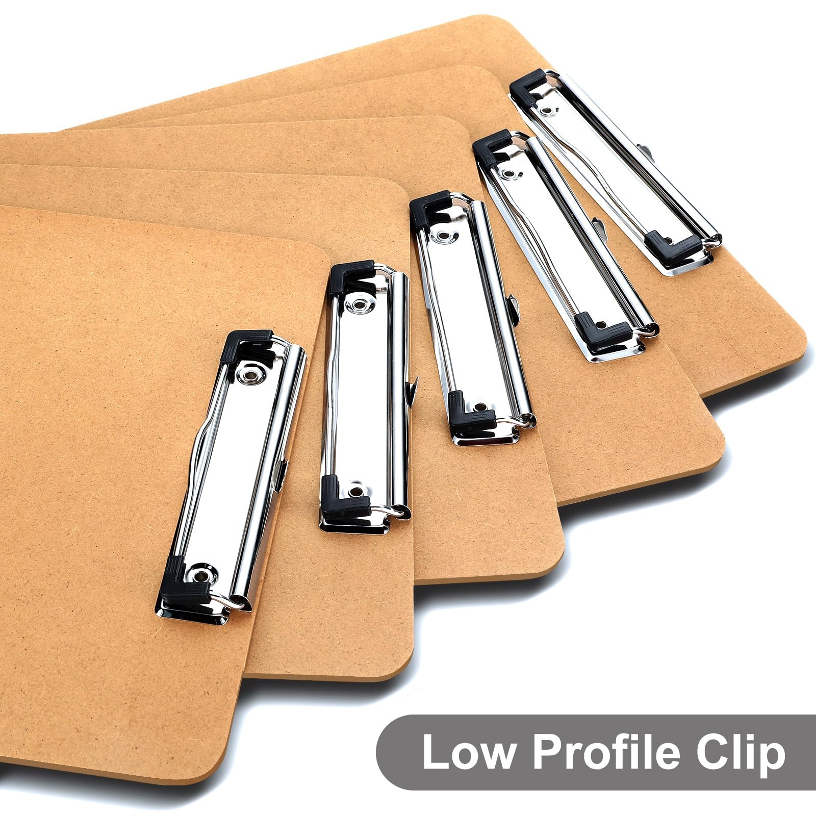 Macroclo Wood Clipboards Set of 2, Letter Size Hardboard Clip Board Brown