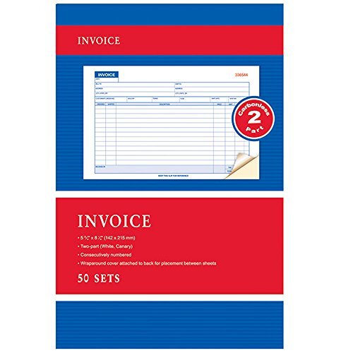 10 Carbonless Invoice Receipt Record Book 2 Part 50 Sets Duplicate Receipt