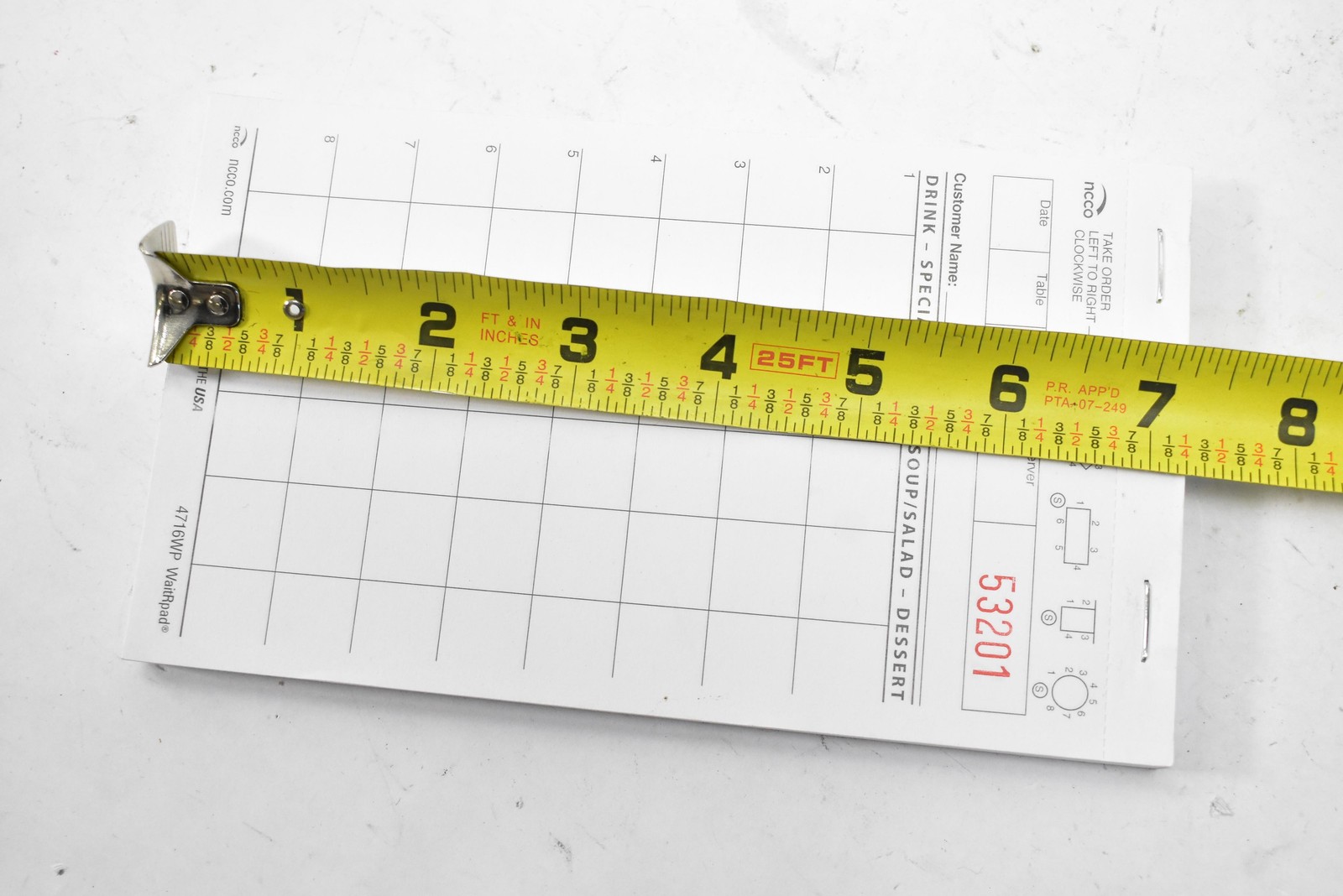 NCCO 4716WP WaitRpad Restaurant Numbered Guest Check Sales Order Pads 10 Pack