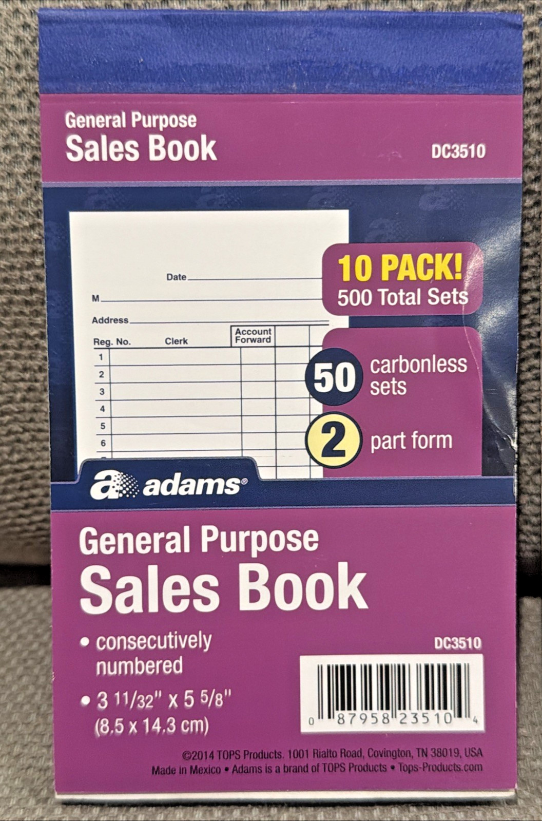 **Adams General Purpose Sales Orders Book, Carbonless, (Pack Of 4) (DC3510)