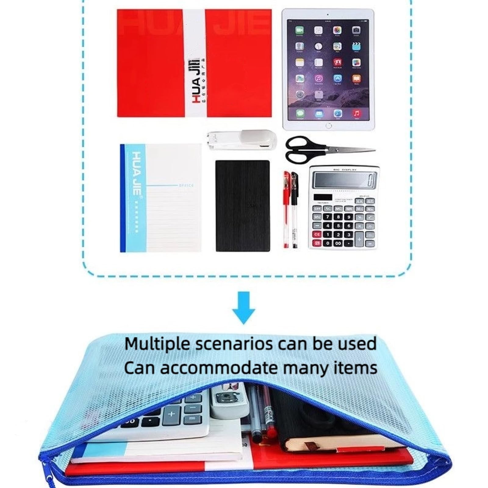 BQDDIEUR6 25-Piece Zippered Mesh Document A5 (25 9.33*6.89 inches), 5 Colors