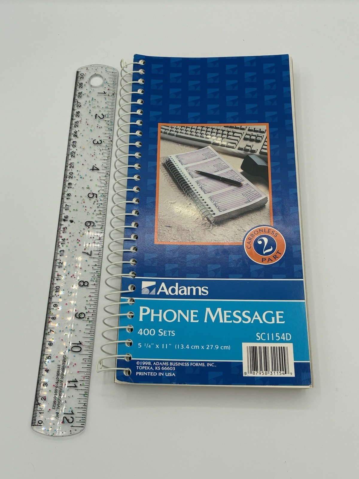 ADAMS Phone Message Book SC1154D Spiral Bound 400 Sets 2-Part Carbonless