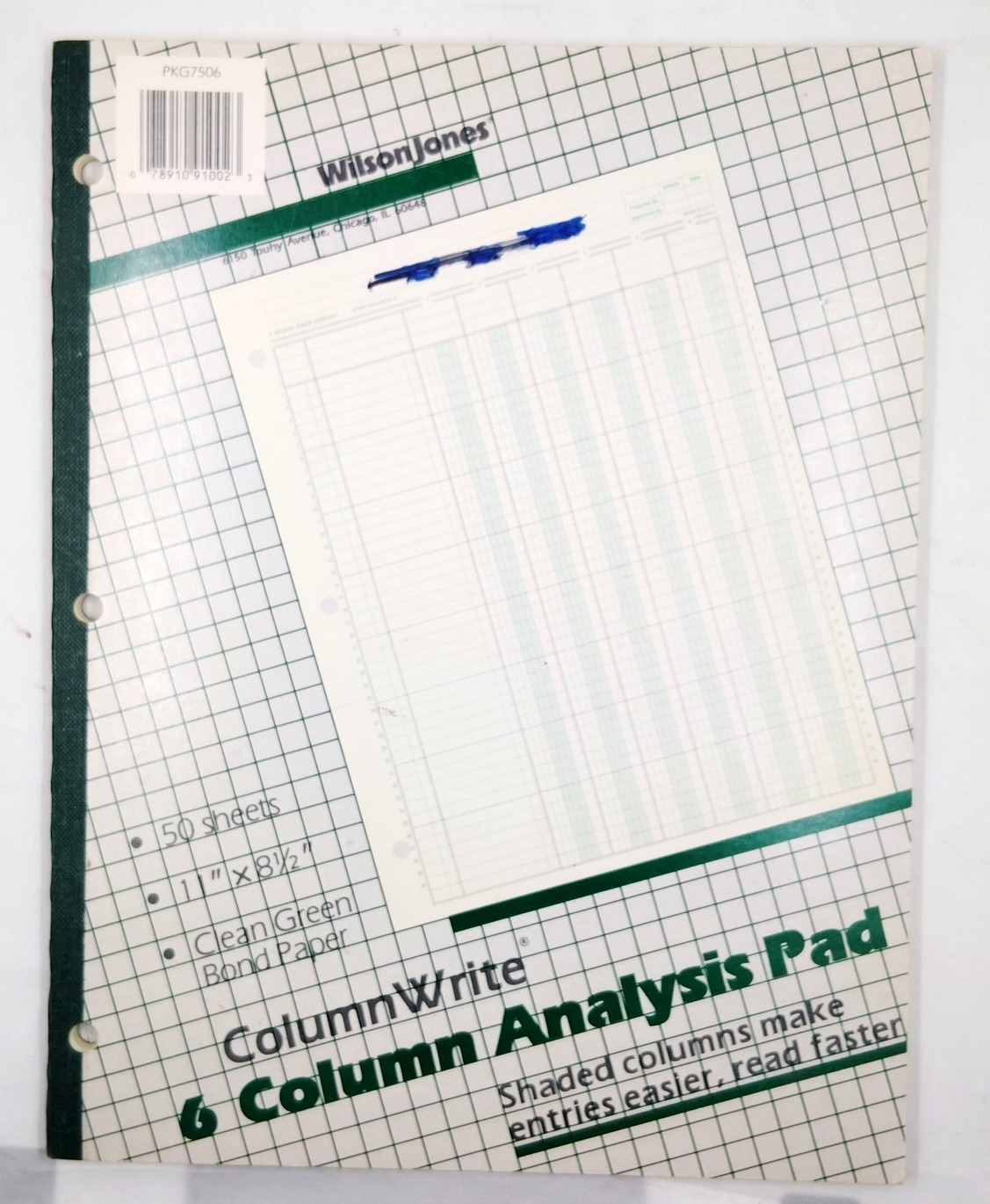 Wilson Jones Column Write Columnar Analysis Pad 6 Column 11×8 1/2″ 7506 VTG
