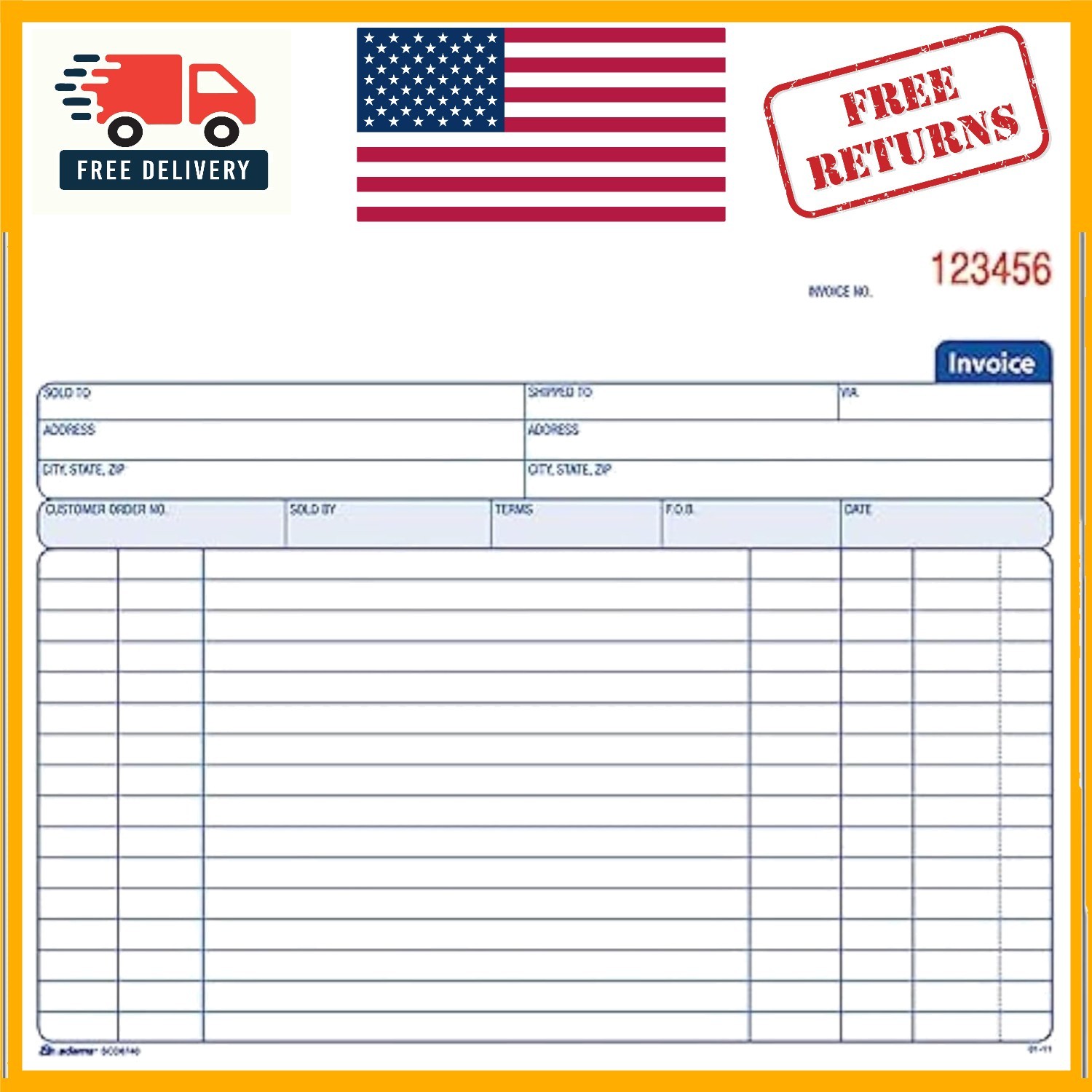 Spiral Invoice Book, 50 Carbonless Forms, 8.5 x 7.25 Inches – Professional Qu…