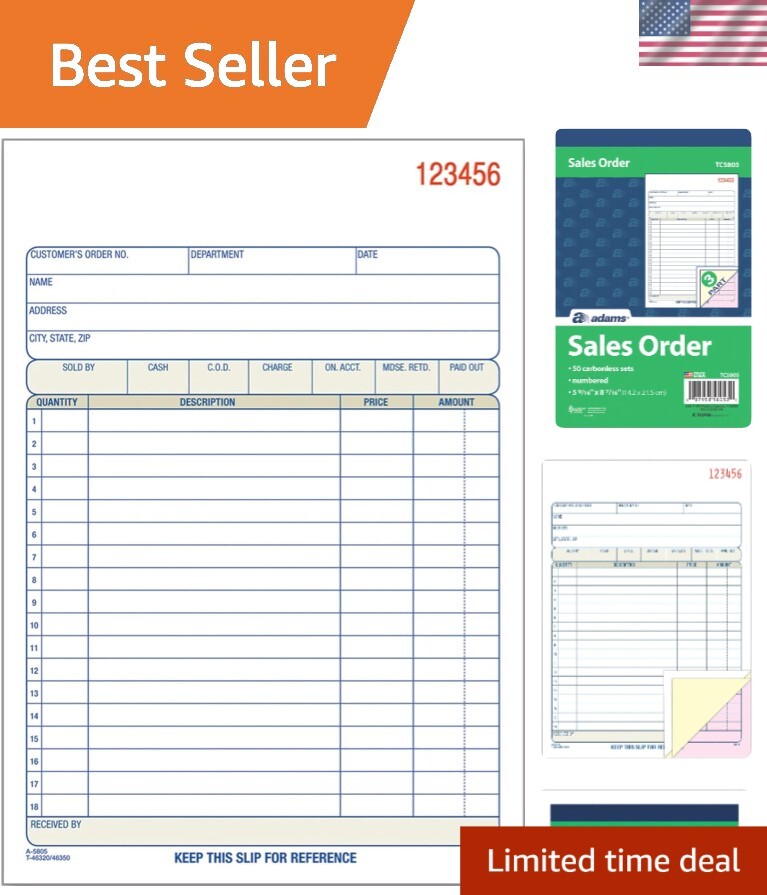 Efficient Invoice Tracking with 50 Sets of Carbonless Sales Order Forms