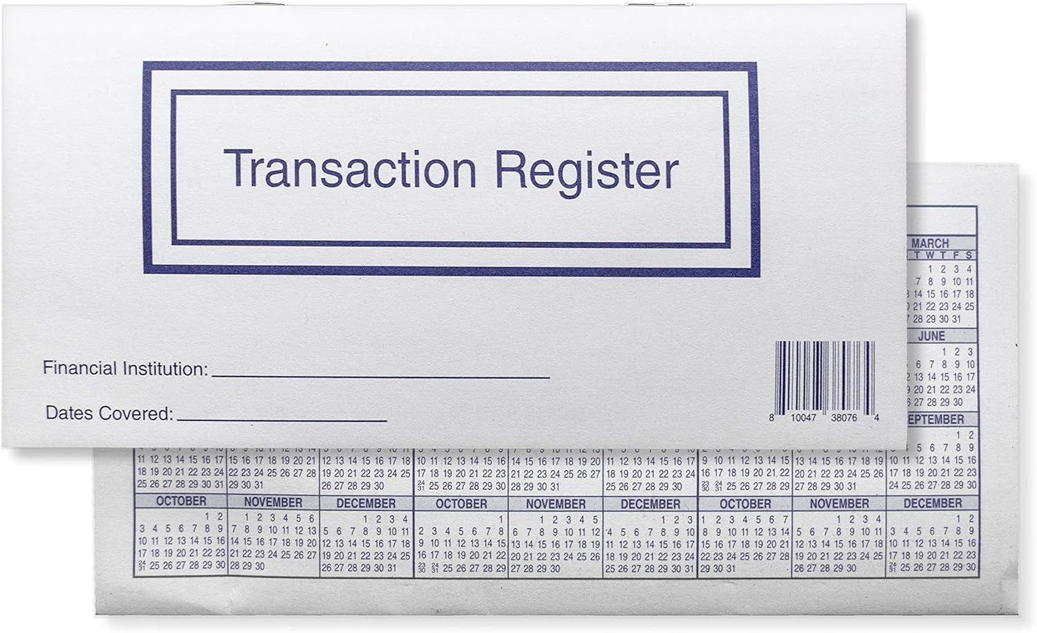 Checkbook Registers for Personal Checkbook, Transactions Ledgers, Pack of 10, 20
