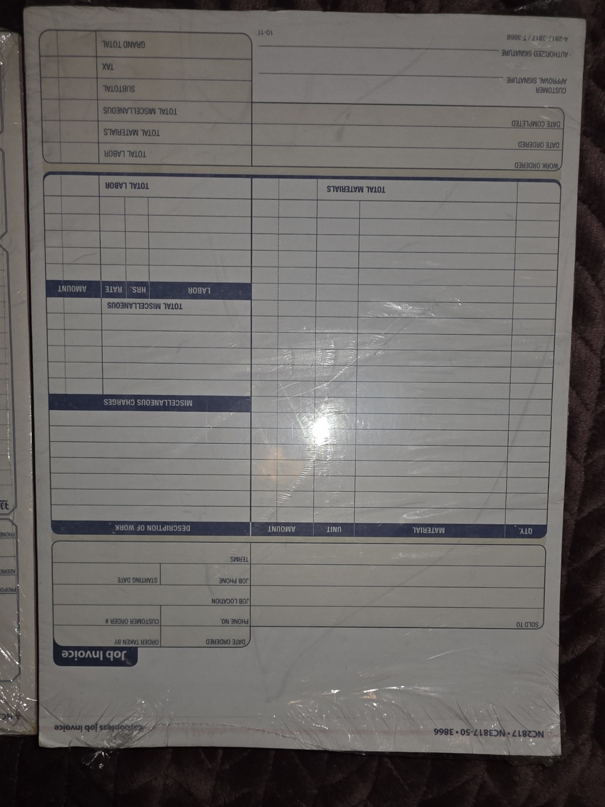 Adams Contractor Forms Lot Job Invoice 100 Sets & Contractors Proposal 50 Sets
