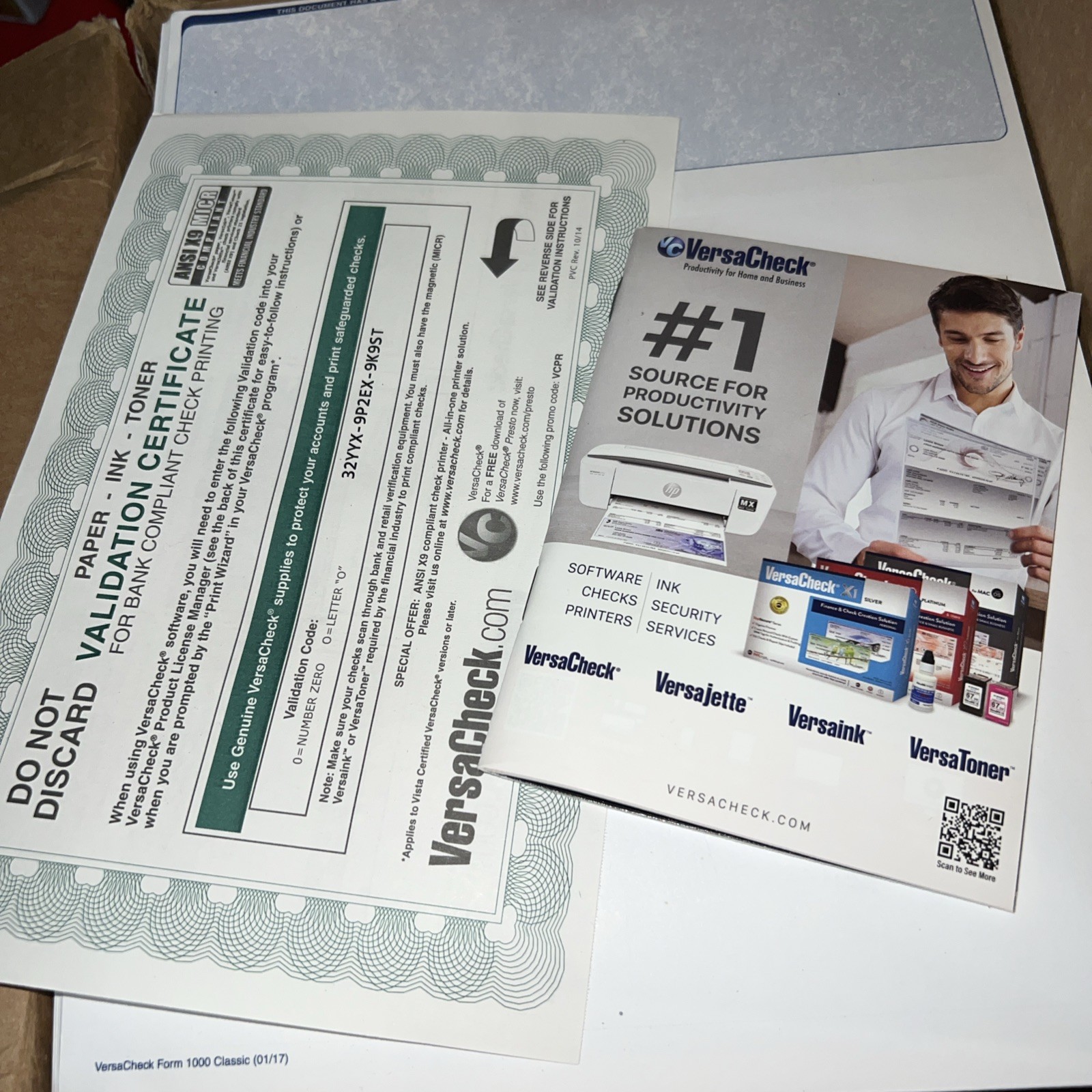 1,000 Sheets VersaCheck Security Business Check Refills BLUE CLASSIC 10BC04-6639