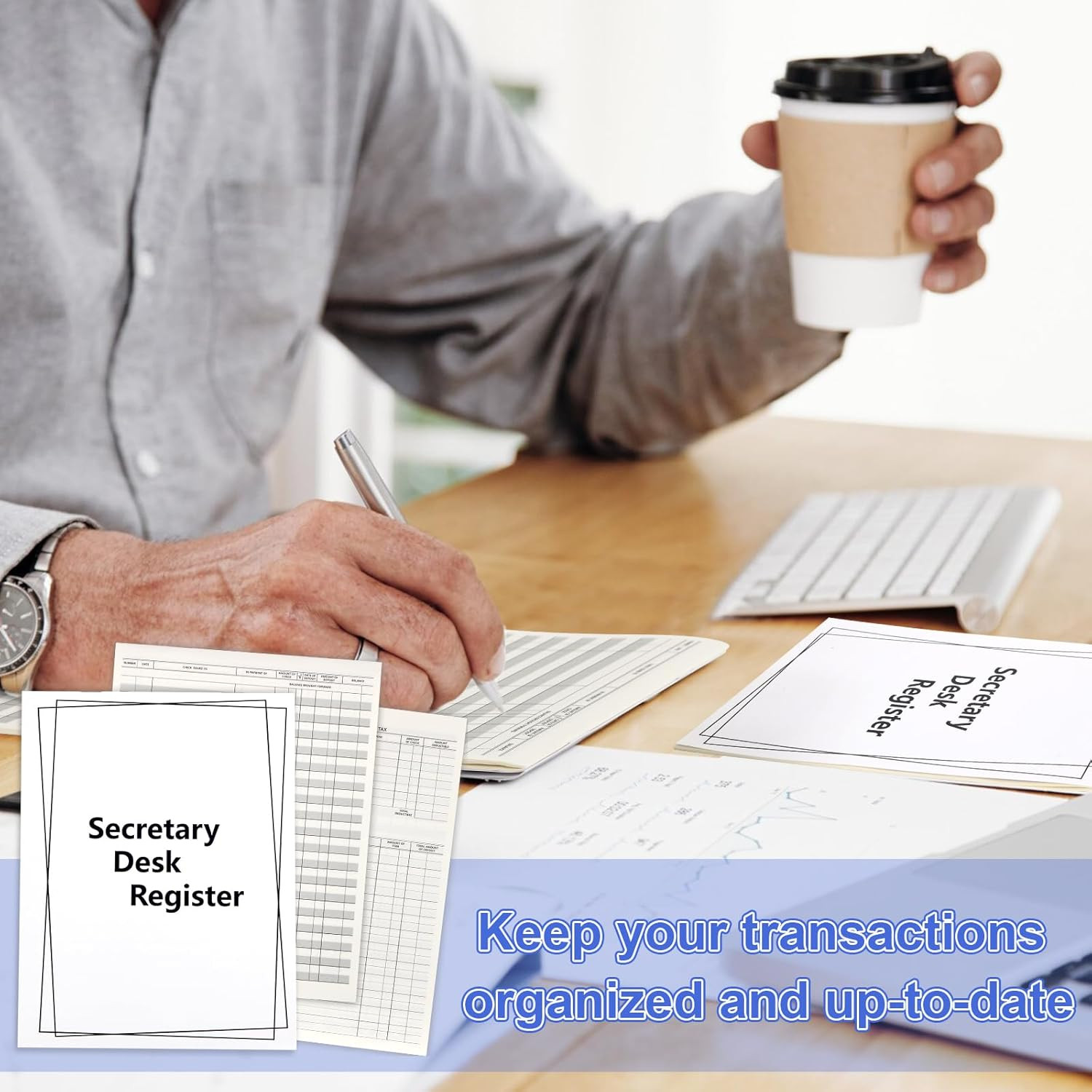 5 Pieces Checkbook Transaction Register 6.4 * 8.25Inch Secretary Deskbook Check
