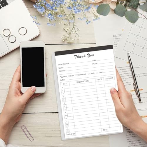 (2-Pack) Thank You Receipt Book – 5.5″ x 8.5″ Cardboard 2-Part Carbonless Sales