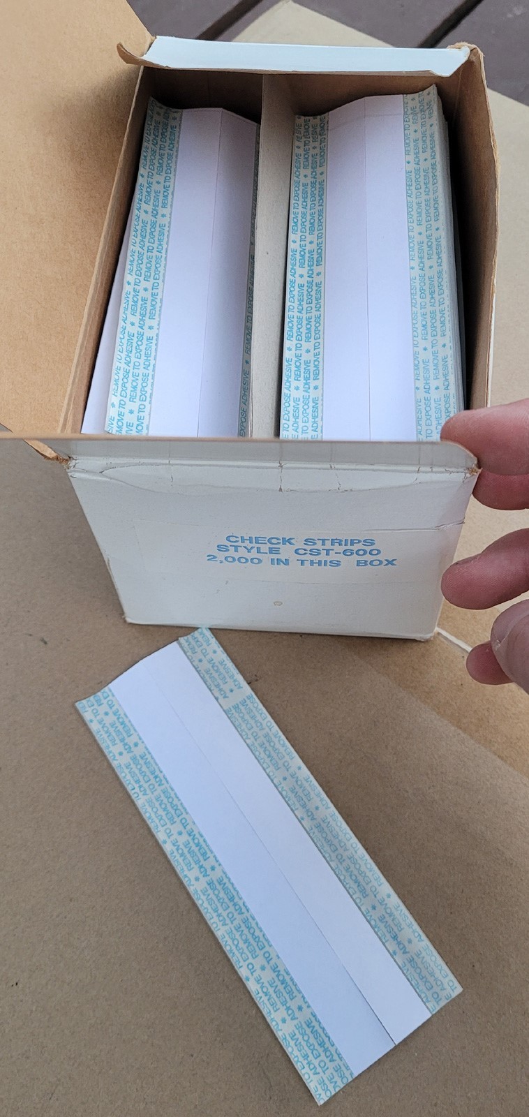 Box of 2,000 CST-600 Check Strips 1.125″ x 6″ For Bottom of Paper Checks