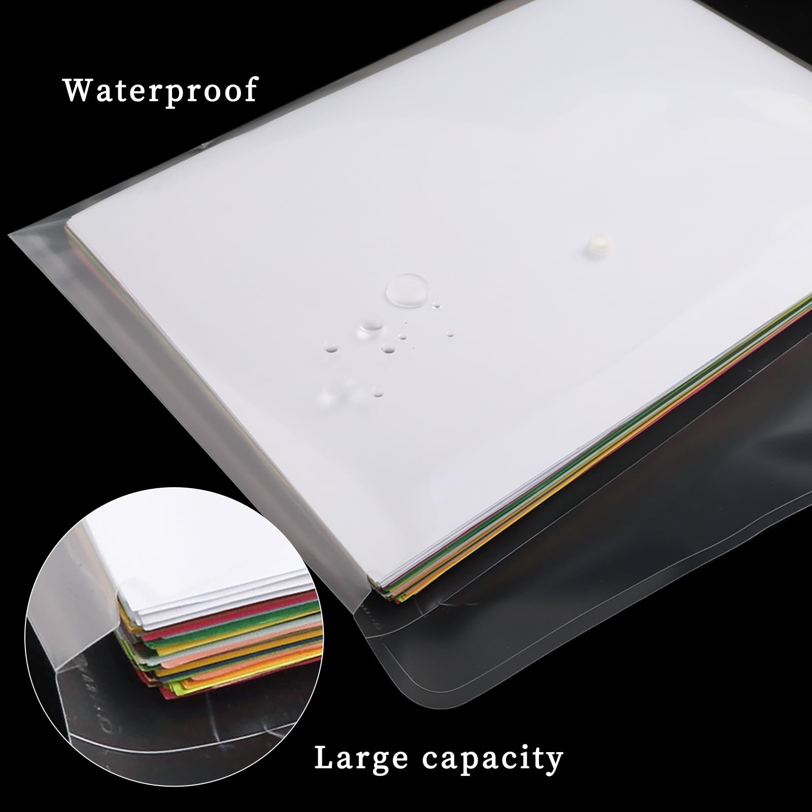 EOOUT 50pcs Plastic Envelopes with Button Snap A-50PCS, Transparent Color