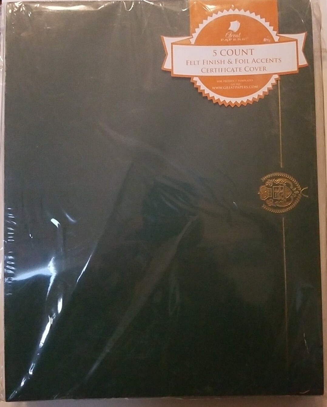 Lot of 25 – Great Papers Classic Crest Certificate Covers, 9.38 x 12, Plum Color