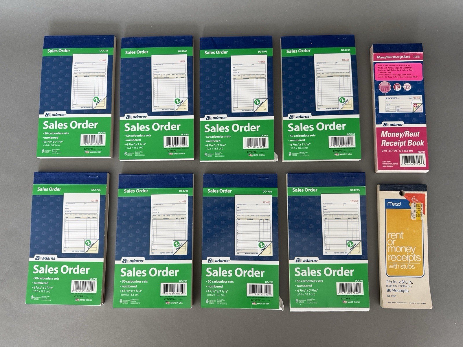 Adams DC4705 Carbonless 2-Part Sales Book 4 3/16″ x 7 3/16″ 3 NEW, 3 USED +Bonus