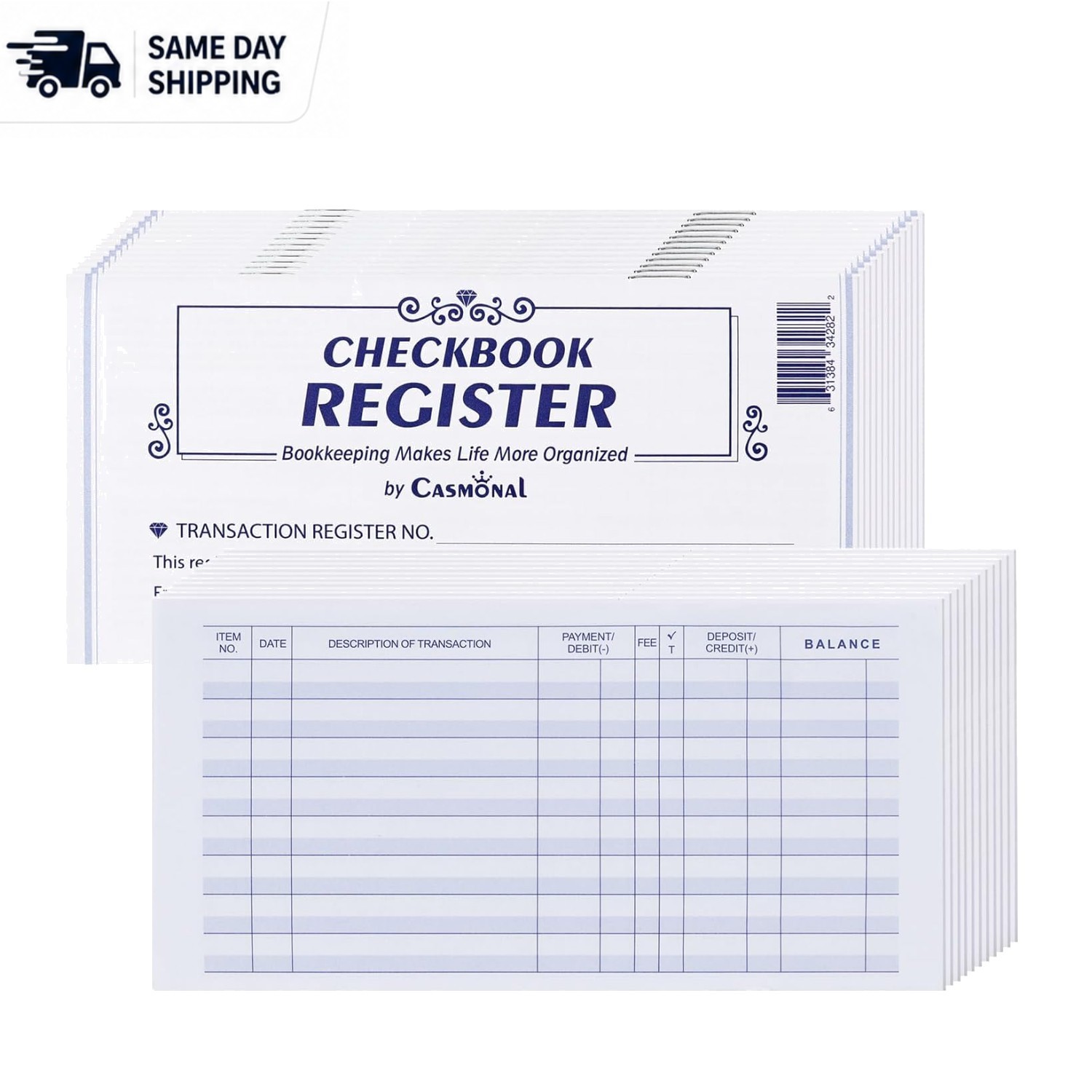 32 Pack Check Registers – Compact Financial Tracking for Personal & Business Use