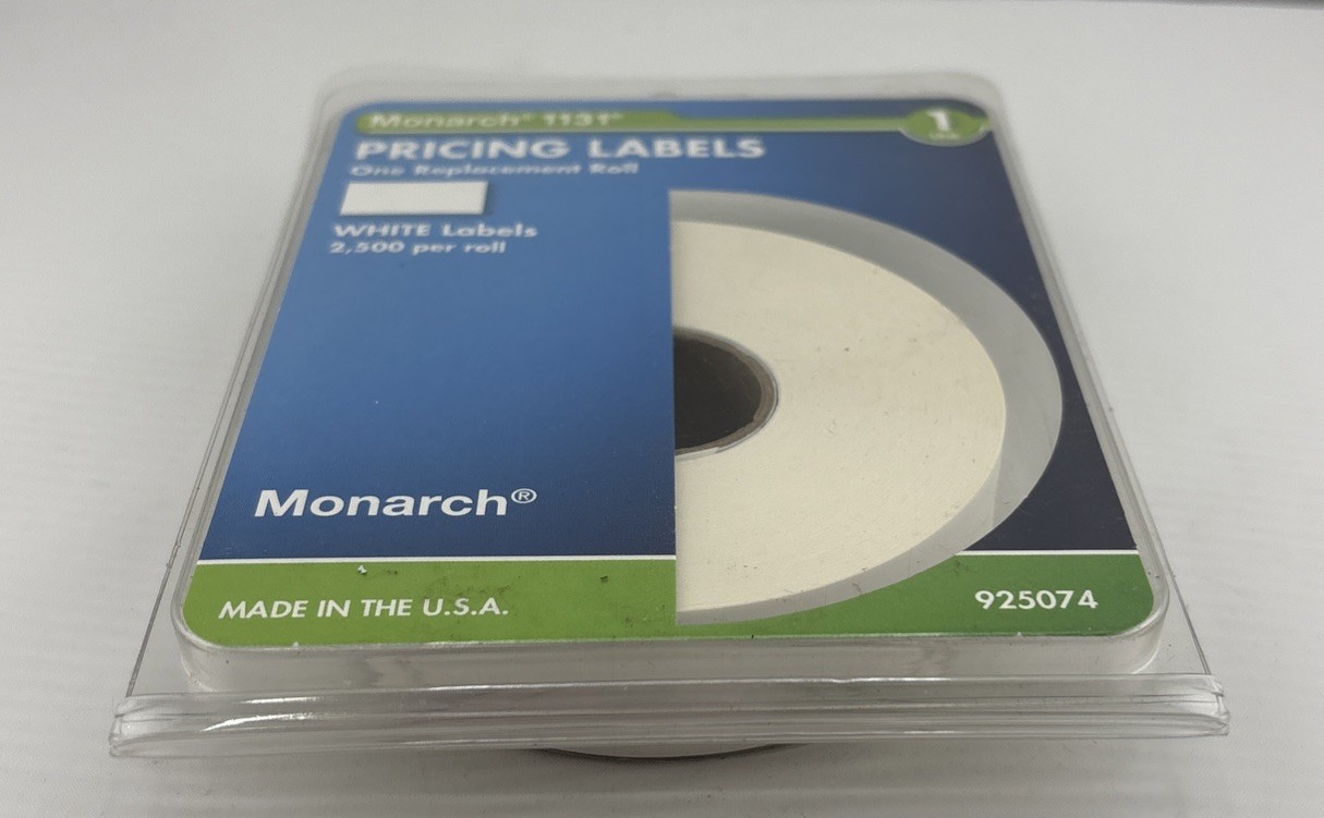 Monarch Easy-Load 1131 Pricemarker Labels (925074) 7/16 x 7/8 White 2500pk. New