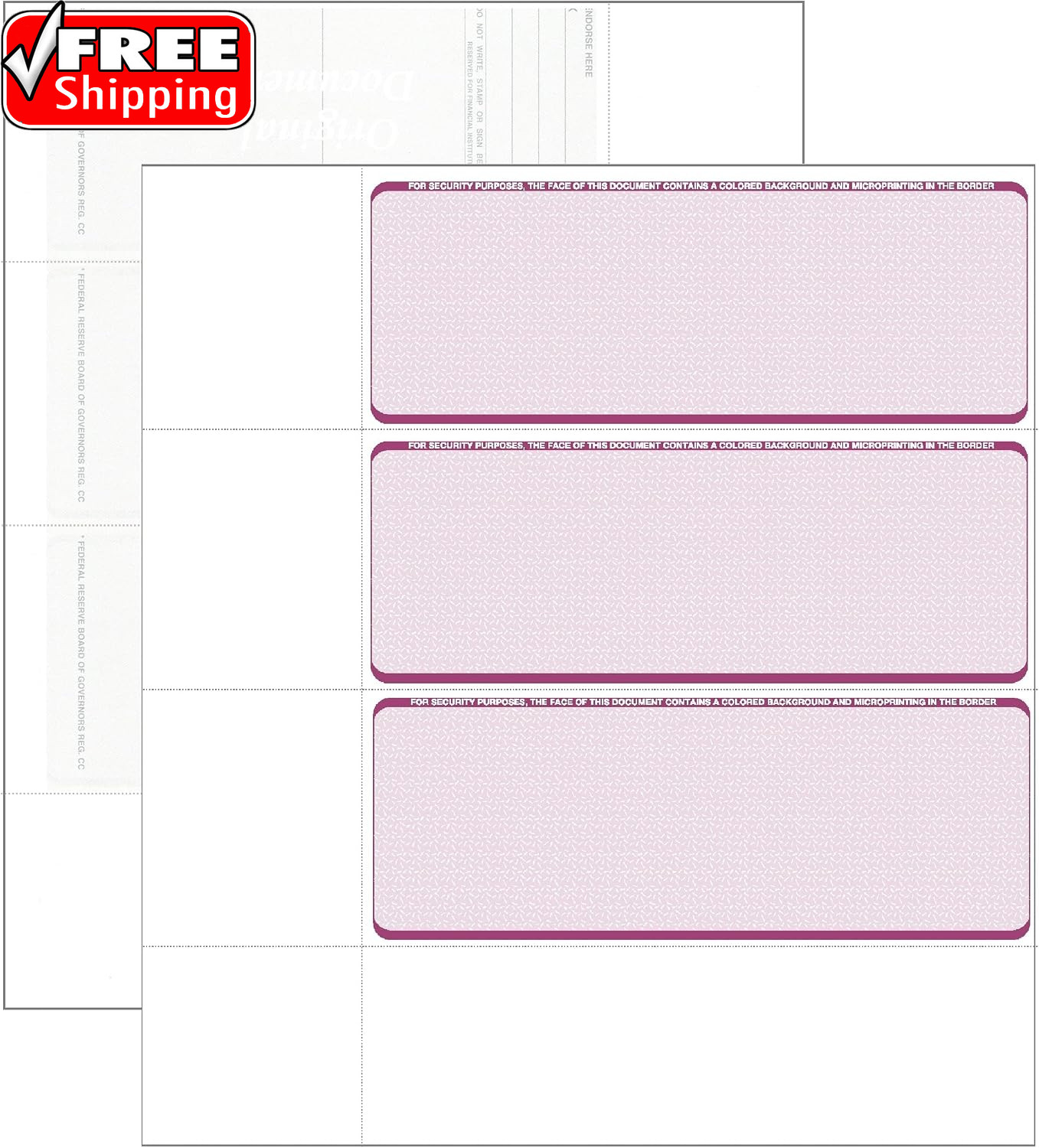 Computer Check Paper – Blank Personal Wallet Checks 3 on a Page – Compatible wit