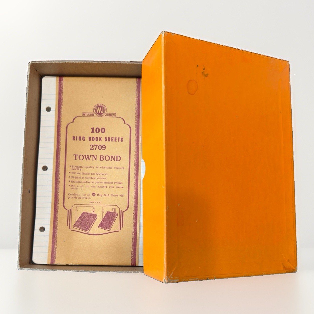 Wilson Jones Vintage Faint Ruled 2709 White Town Paper 200 Sheets/Box 8.5×5.5