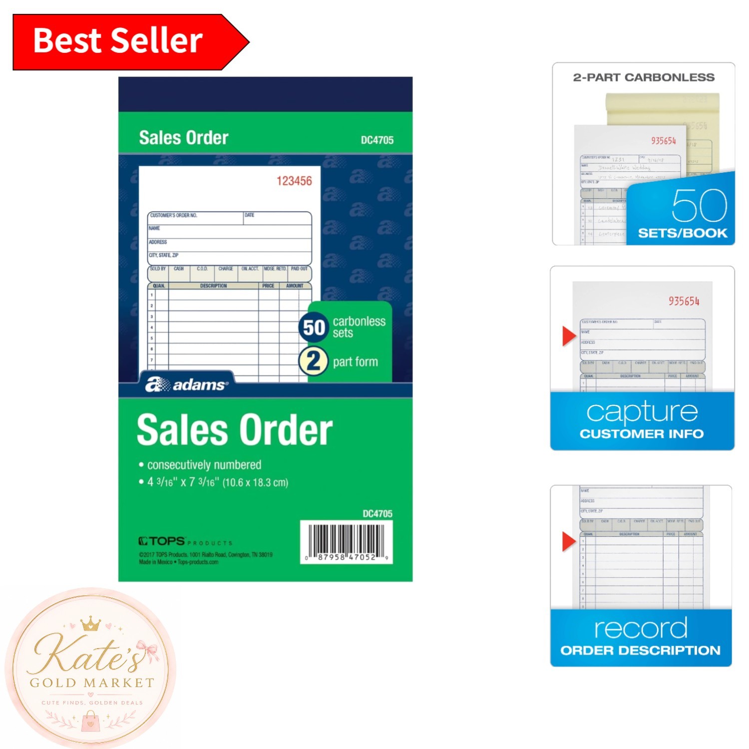 Quality Carbonless Sales Order Booklet – 50 Sets, Ruled for Professional Use