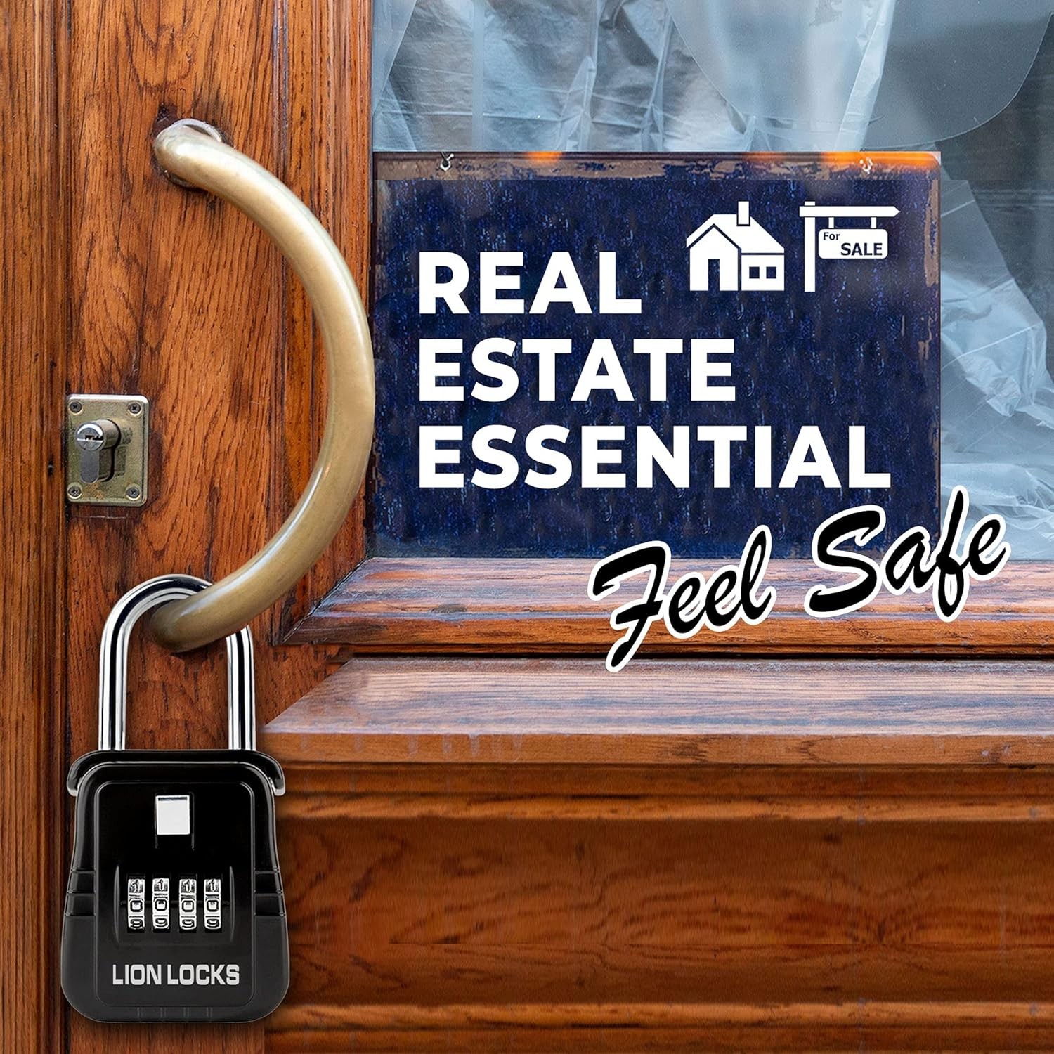 Lion Locks 1500 Key Lock Box with Code, Lockbox for Keys Outdoor, Realtor