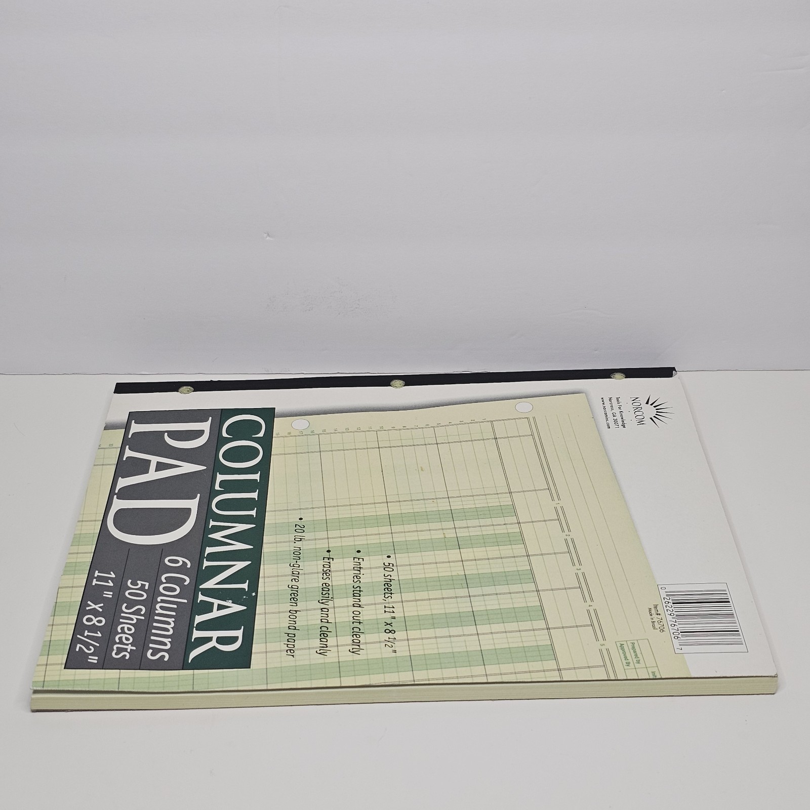 Norcom, Columnar Ledger Pad, 6 Columns, 8.5″ x 11″, Letter Size, 50 Sheets
