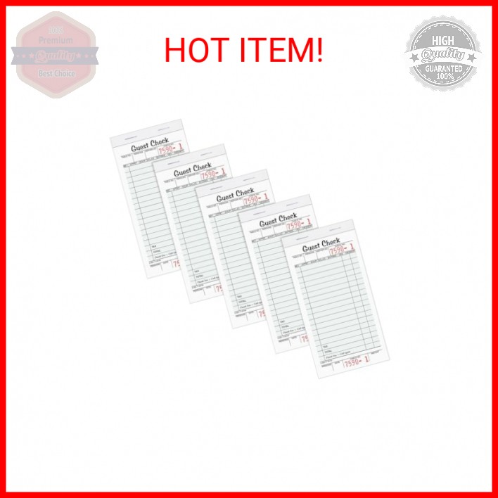Adams Guest Check Pads, Single Part, Perforated, White, 3-2/5″ x 6-3/4 “, 50 She