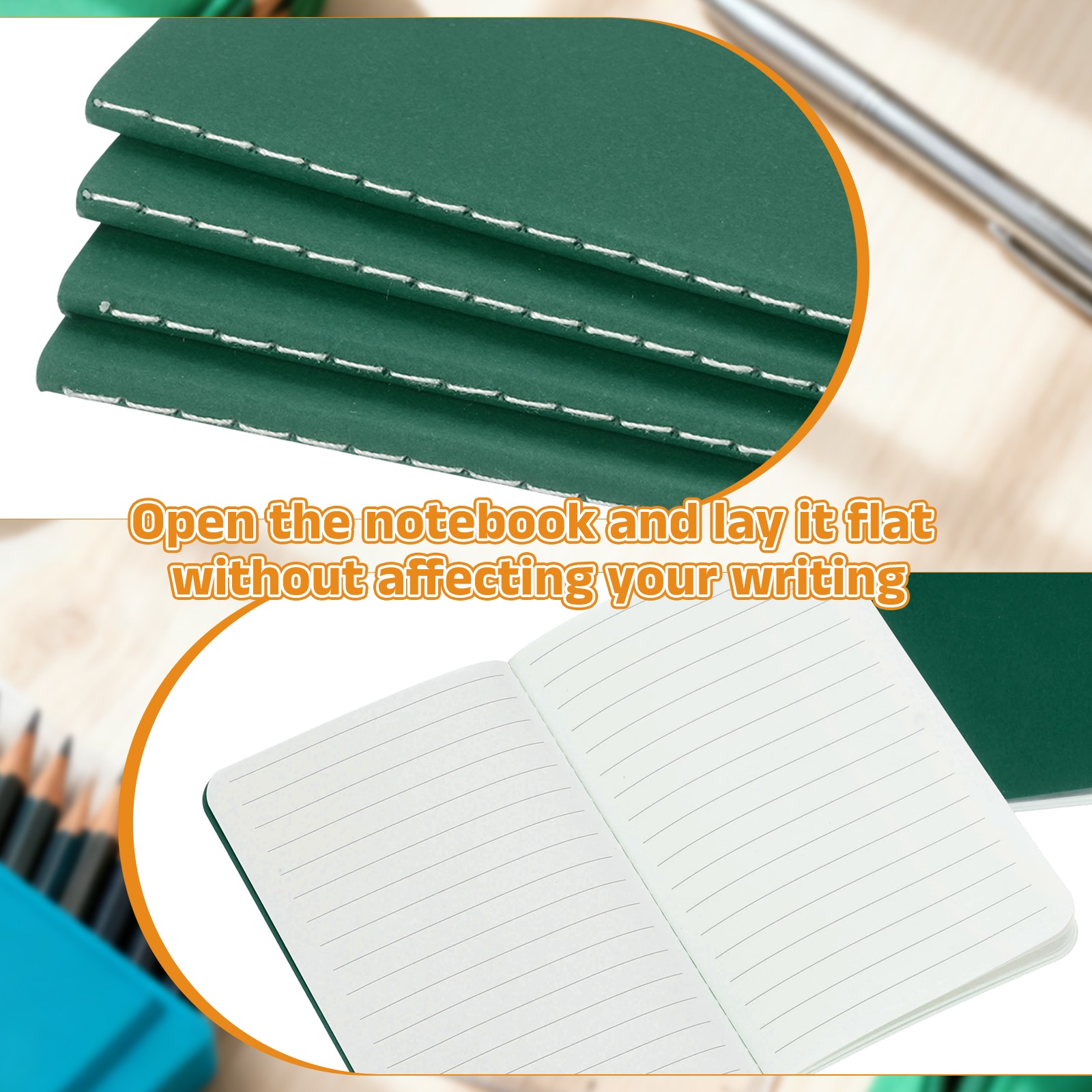 6 Pack A6 Notebook, A6 Journal Mini Notebook Pocket Kraft,Cyan Green
