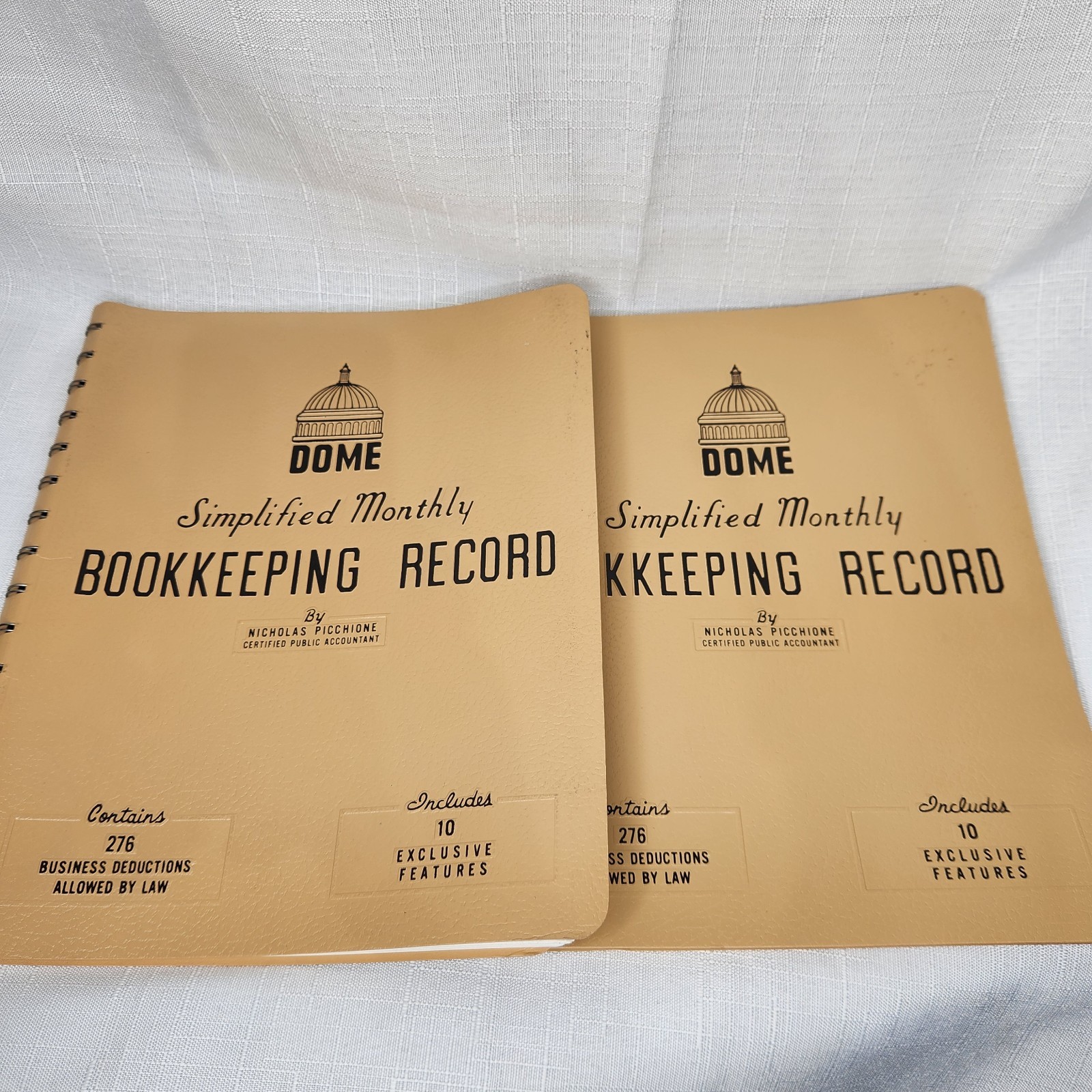 Dome Simplified Monthly Bookkeeping Record Accounting 8.75″ X 11.25″ Lot of 2