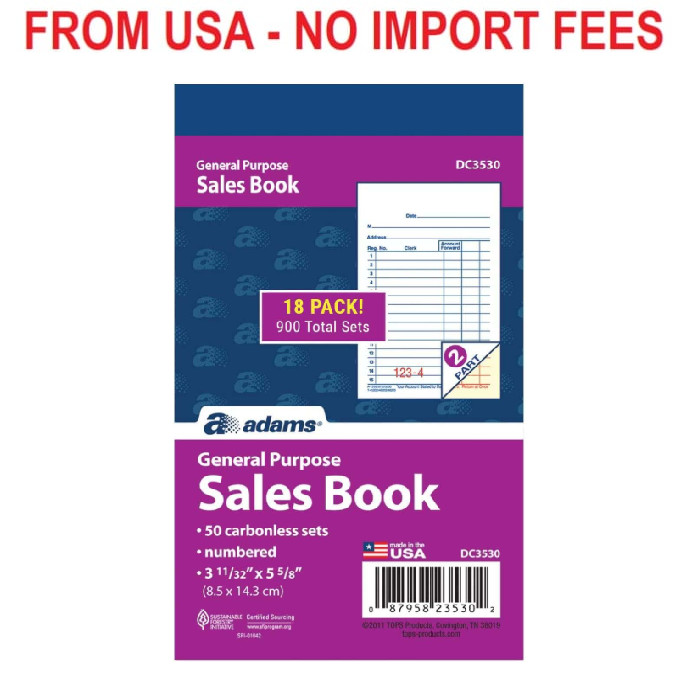 Adams General Purpose Sales Books, DC3530, Case of 18